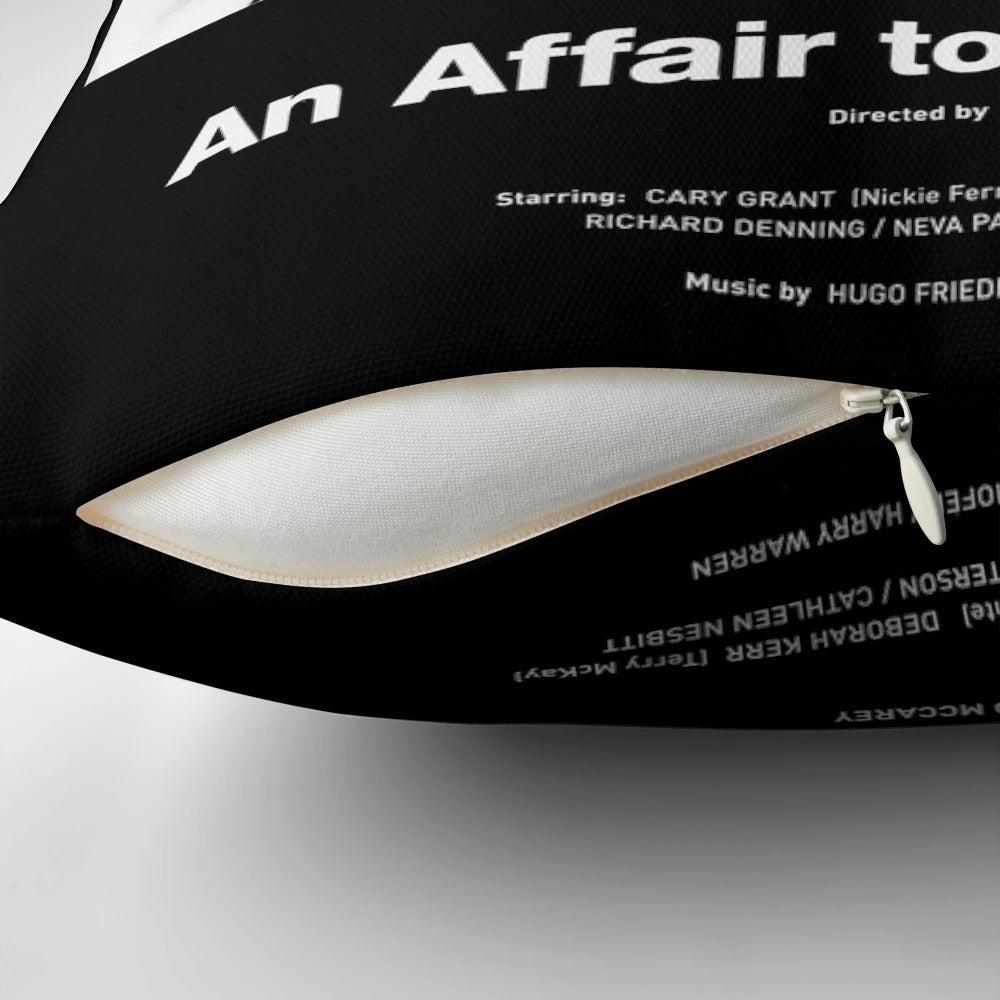 An Affair to Remember" classic romance movie pillow featuring Cary Grant and Deborah Kerr