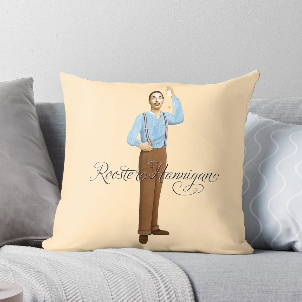 Vibrant Annie Rooster Hannigan Pillow featuring the beloved character from the classic 80s musical