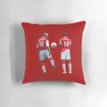 Pillow featuring Arsenal legends Dennis Bergkamp and Thierry Henry