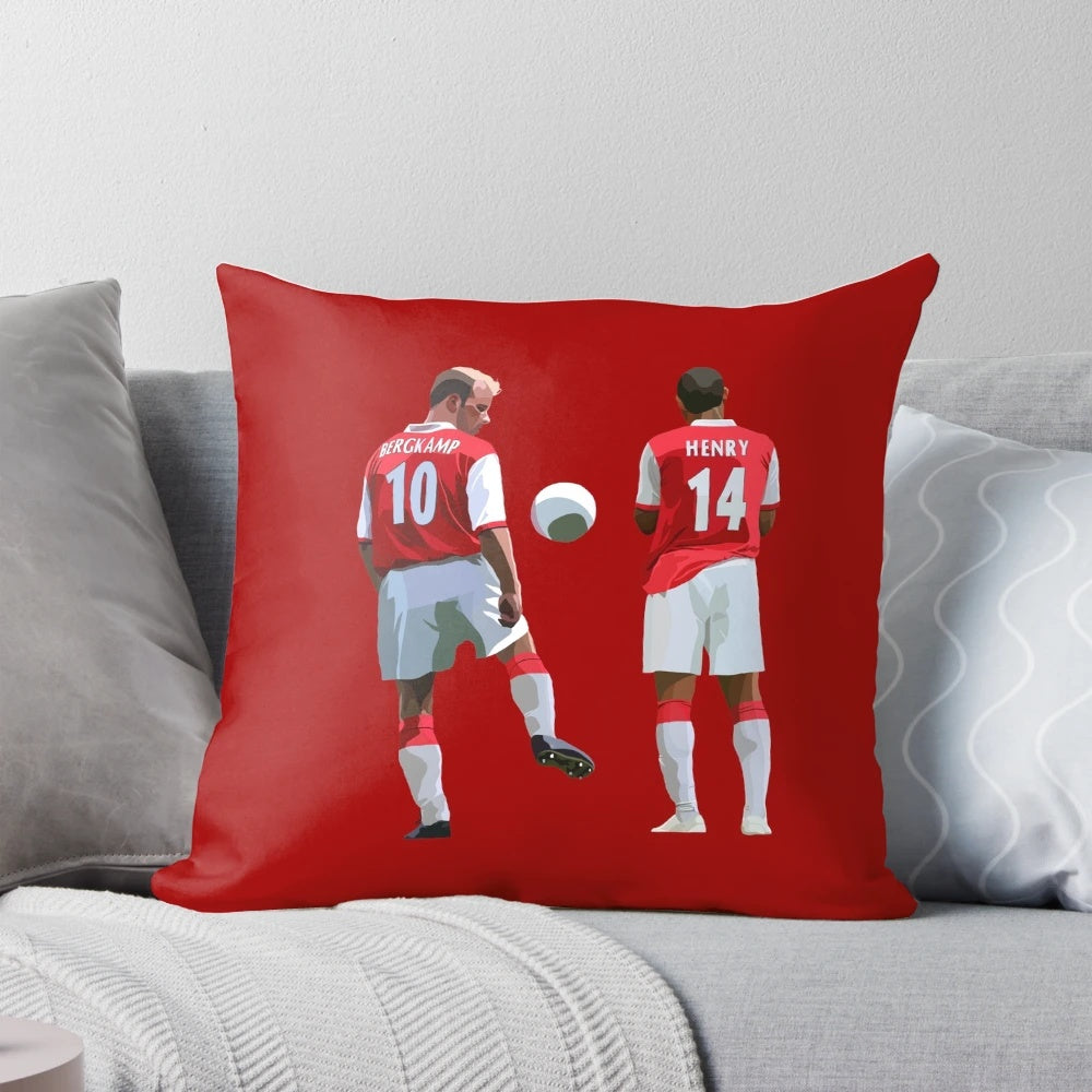 Pillow featuring Arsenal legends Dennis Bergkamp and Thierry Henry
