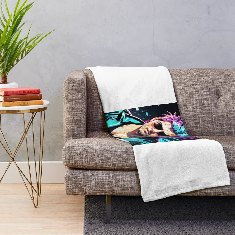 Plush blanket featuring a famous artist and cinema legend
