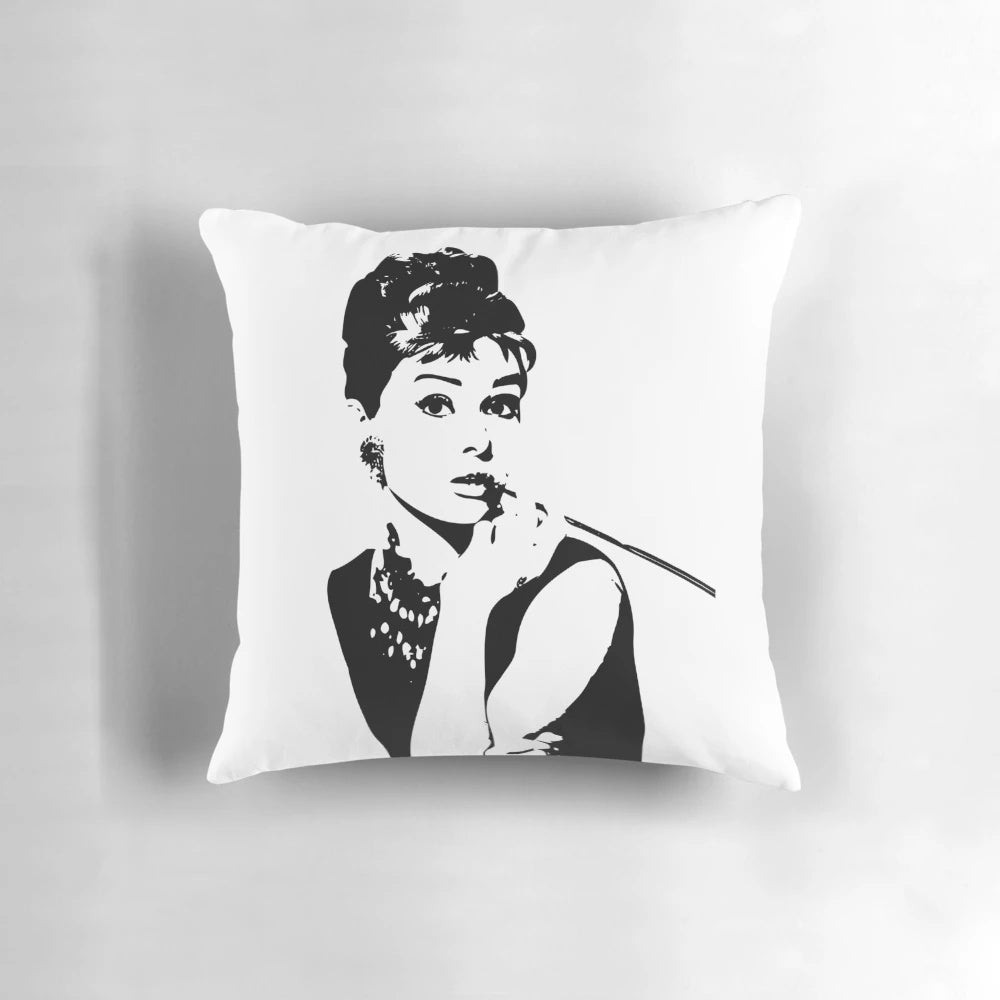Audrey Hepburn Pillow - Iconic Film Character Accent Piece