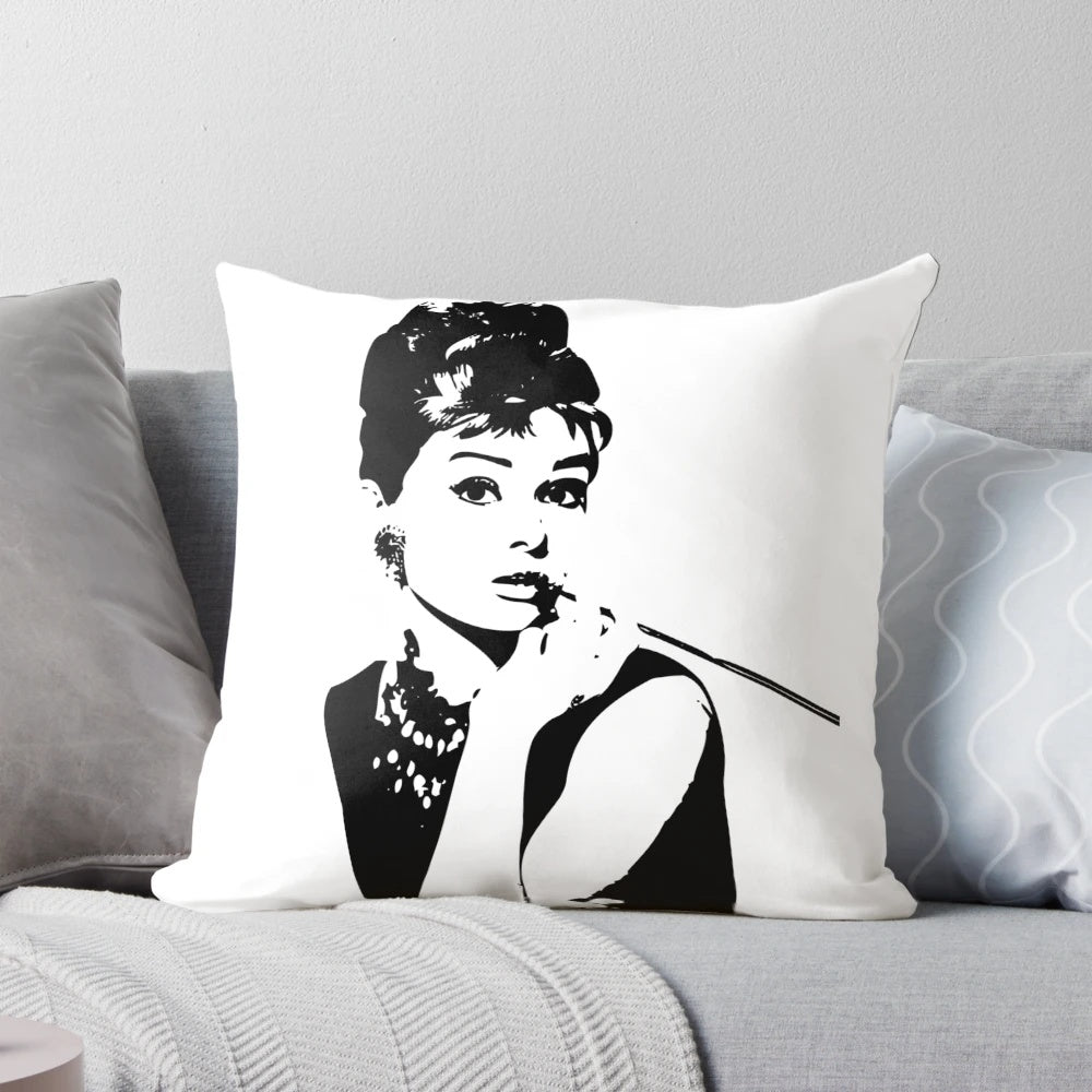 Audrey Hepburn Pillow - Iconic Film Character Accent Piece