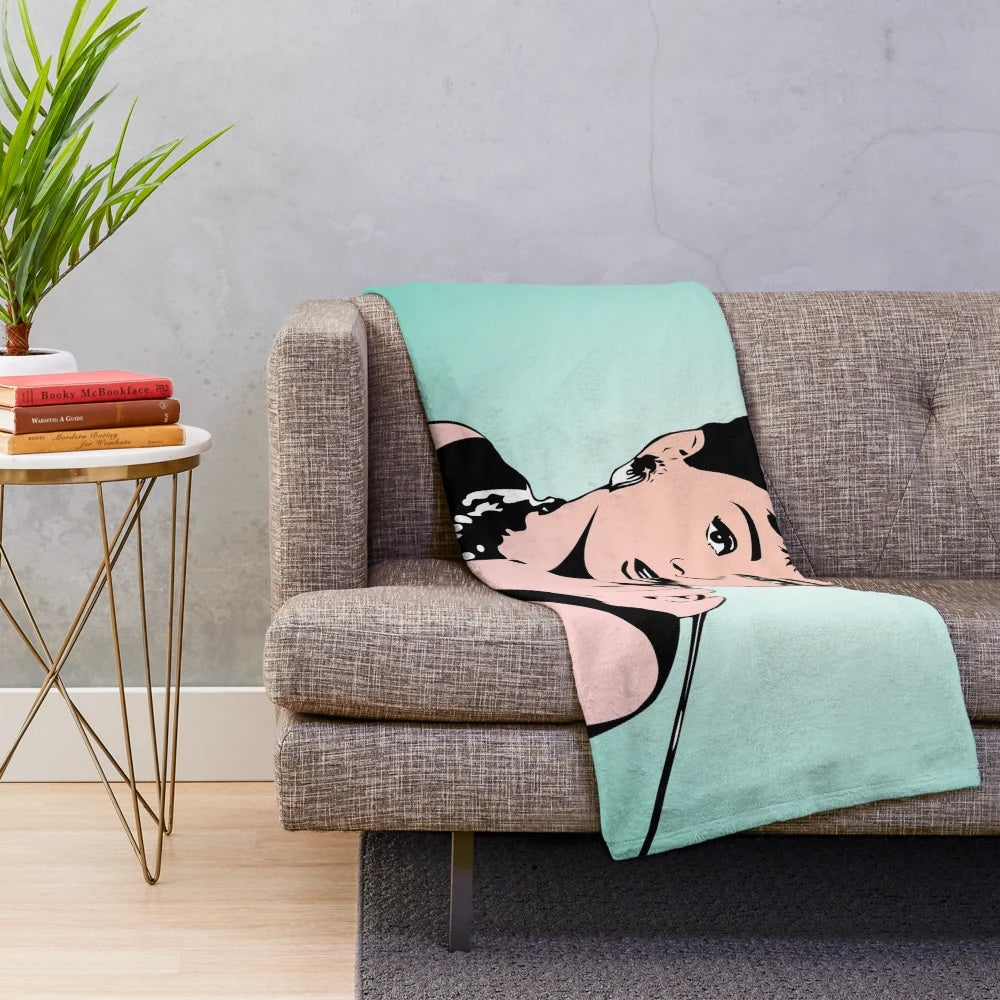 Audrey Hepburn Pop Art Plush Blanket