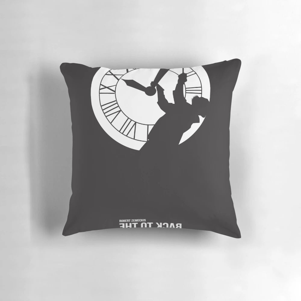 Back to the Future Doc Brown and Clock Tower Minimalist Pillow