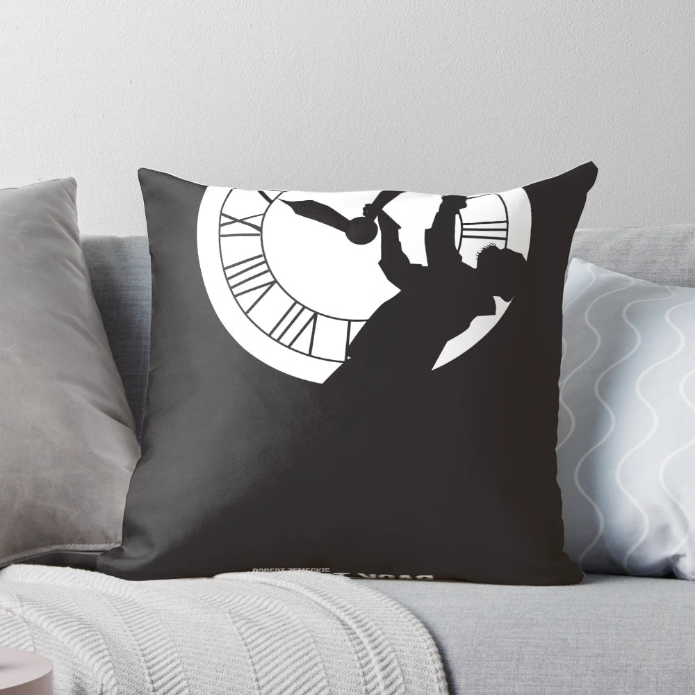 Back to the Future Doc Brown and Clock Tower Minimalist Pillow