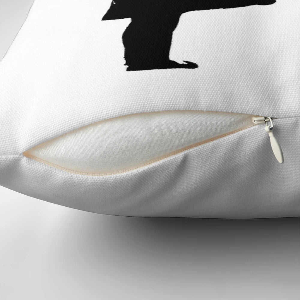 Decorative pillow featuring the iconic Banksy street art image of a girl reaching for a heart-shaped balloon.