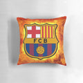 Barcelona football club themed pillow with player names and club crest