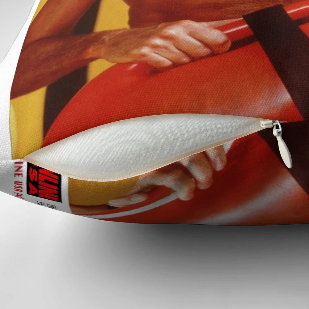 A plush, custom-designed pillow featuring the iconic image of David Hasselhoff from the hit TV series Baywatch.