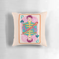 A vintage-style pillow featuring a portrait of Beatles legend Paul McCartney