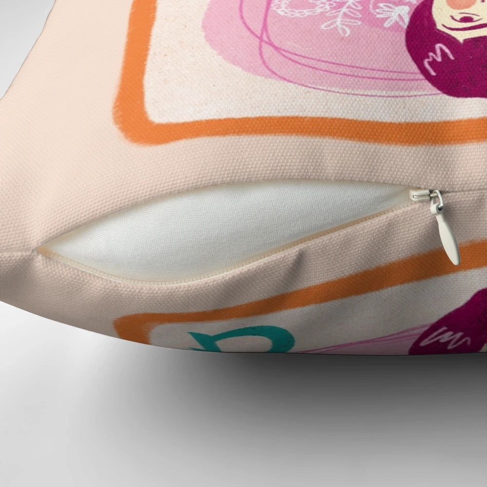 A vintage-style pillow featuring a portrait of Beatles legend Paul McCartney