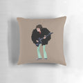 Pillow featuring the iconic rooftop concert of The Beatles, with George Harrison as the focal point.