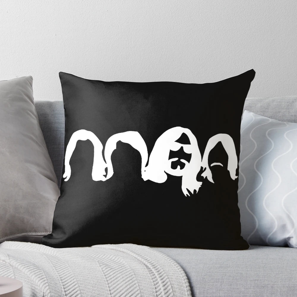 Soft, high-quality pillow featuring the iconic silhouette of the legendary English rock band, The Beatles.