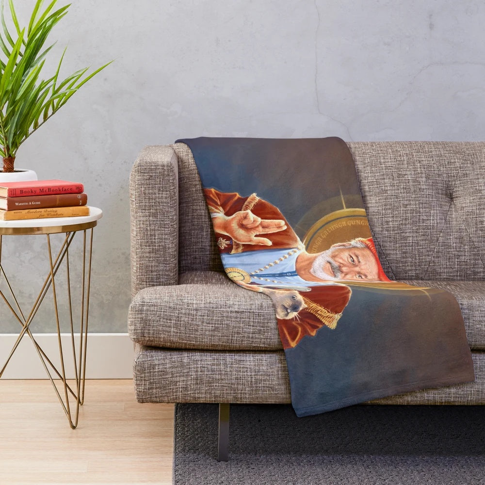 Bill Murray plush blanket featuring a religious-themed pop art portrait of the iconic actor