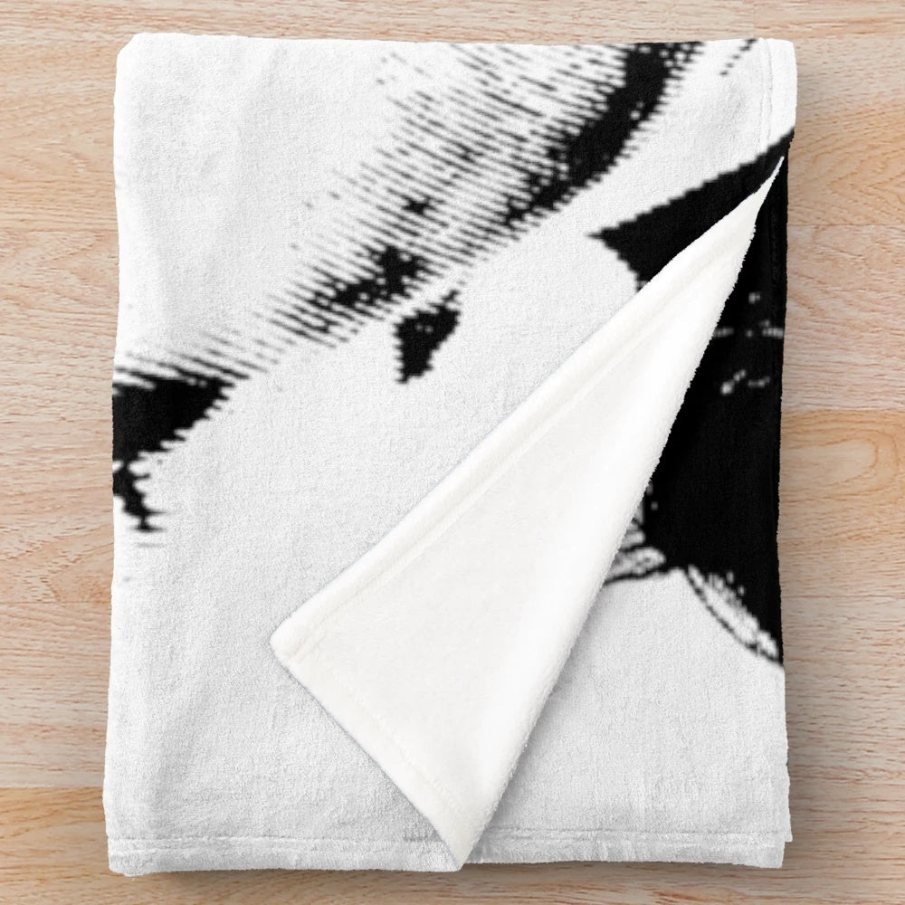 Plush blanket featuring a black and white portrait of Pedro Pascal, the acclaimed American actor