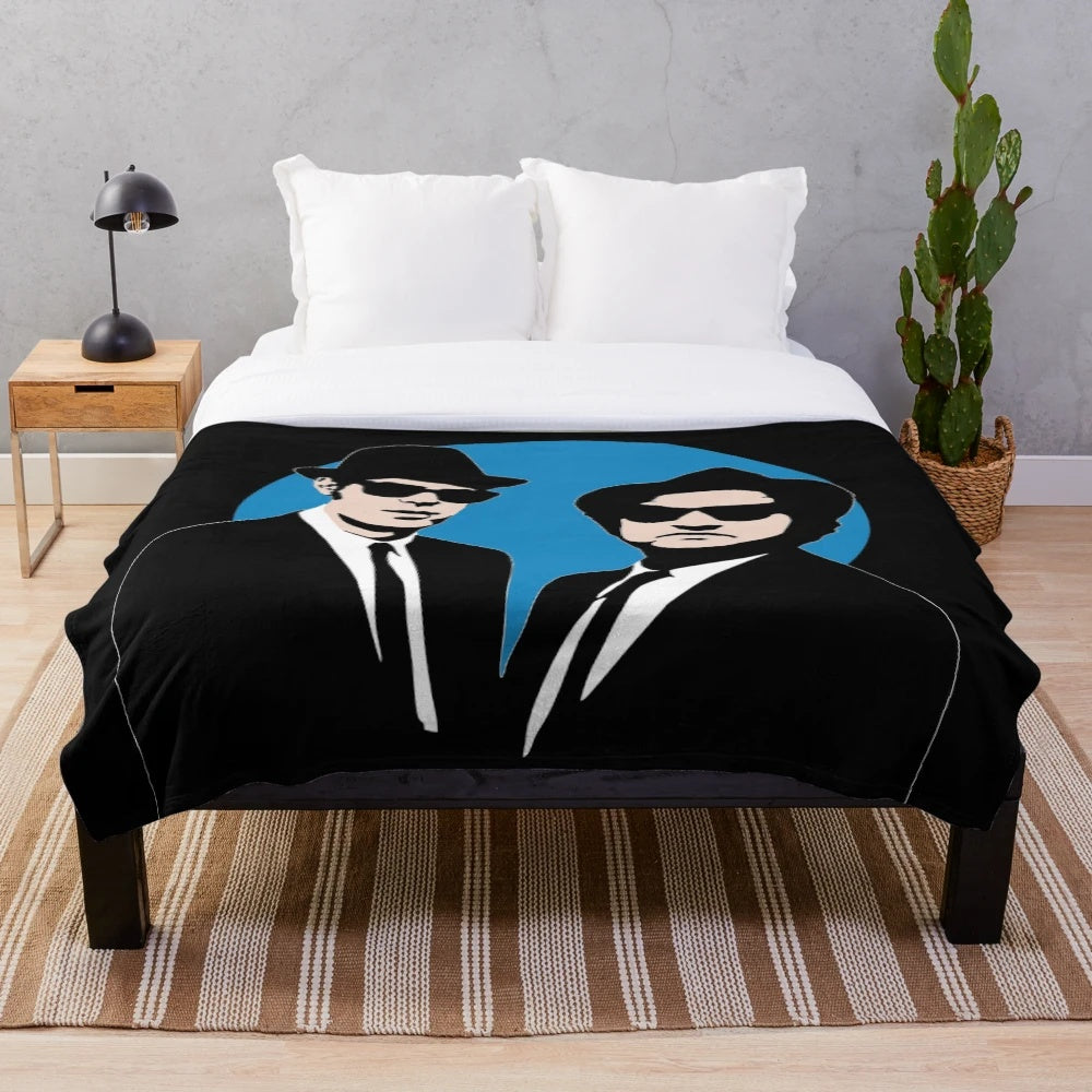 Blues Brothers inspired plush blanket