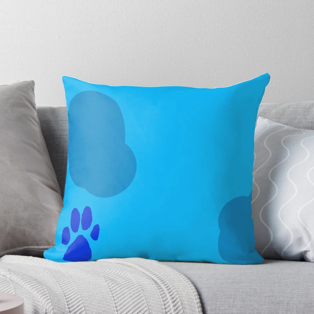 Colorful pillow featuring the iconic spot pattern from the classic Nickelodeon show Blues Clues