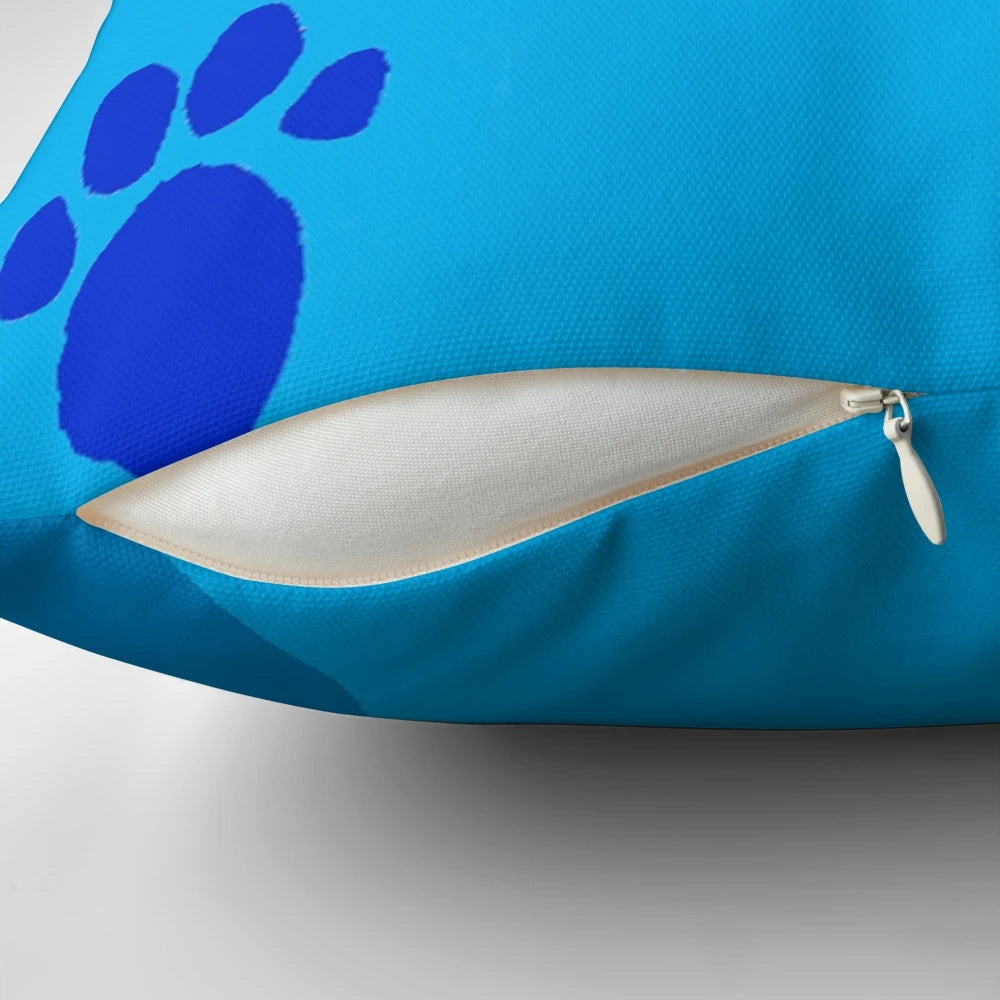 Colorful pillow featuring the iconic spot pattern from the classic Nickelodeon show Blues Clues