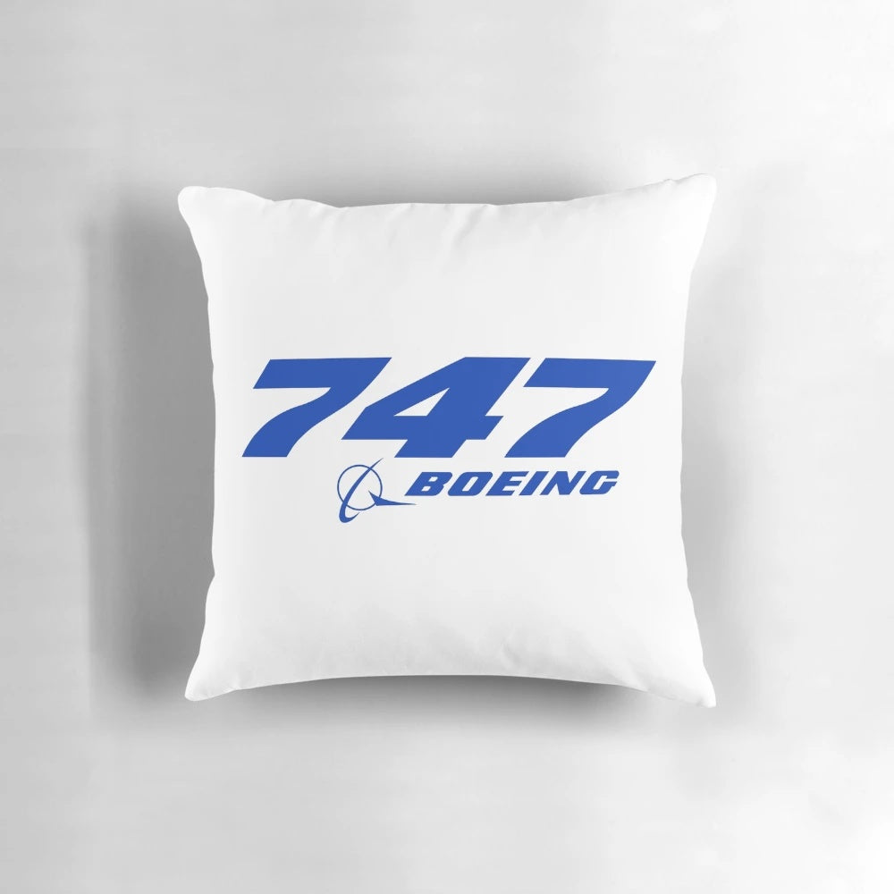 Soft and comfortable Boeing 747 logo pillow featuring the iconic silhouette of the legendary jumbo jet.