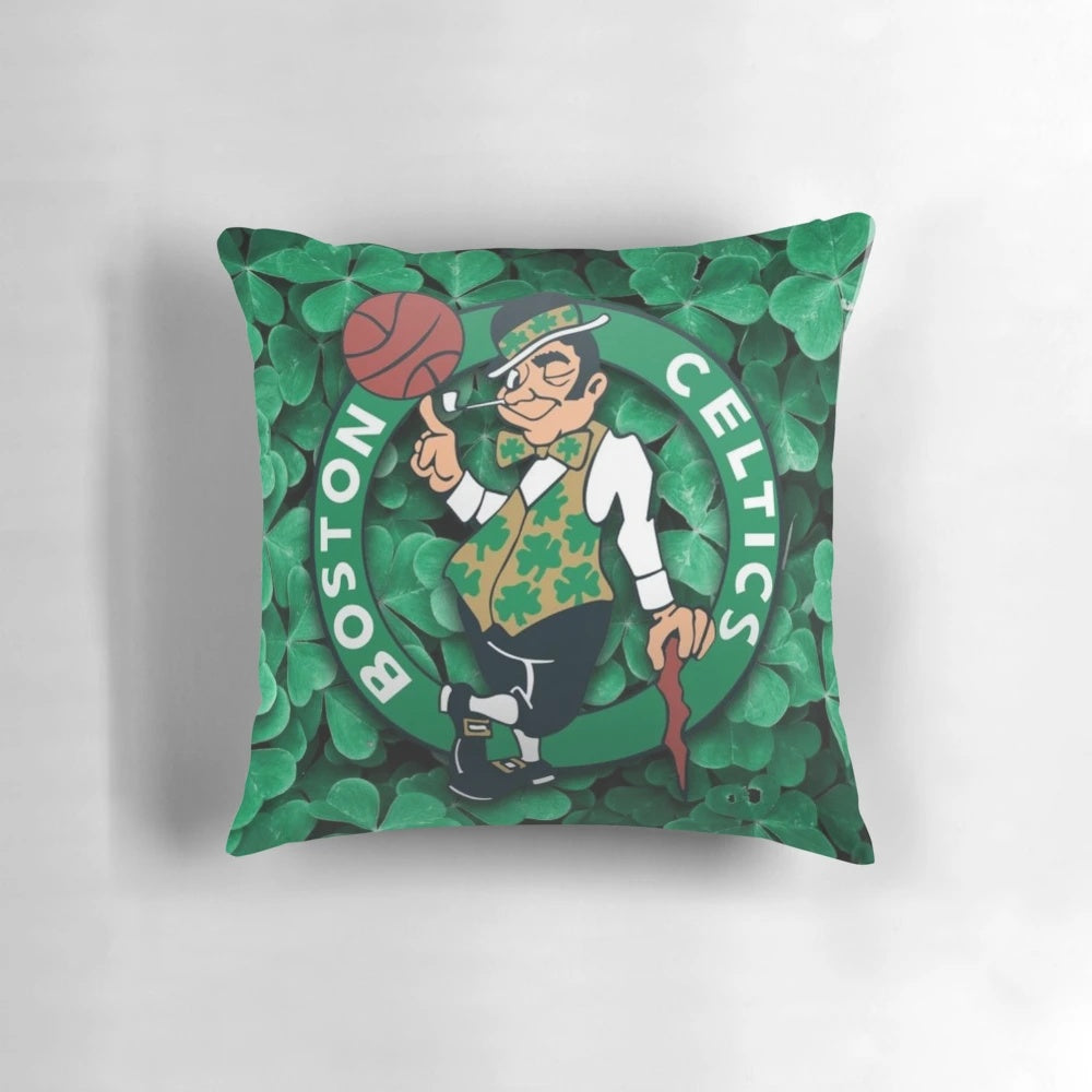 Boston Basketball Pillow with Iconic Sports Imagery