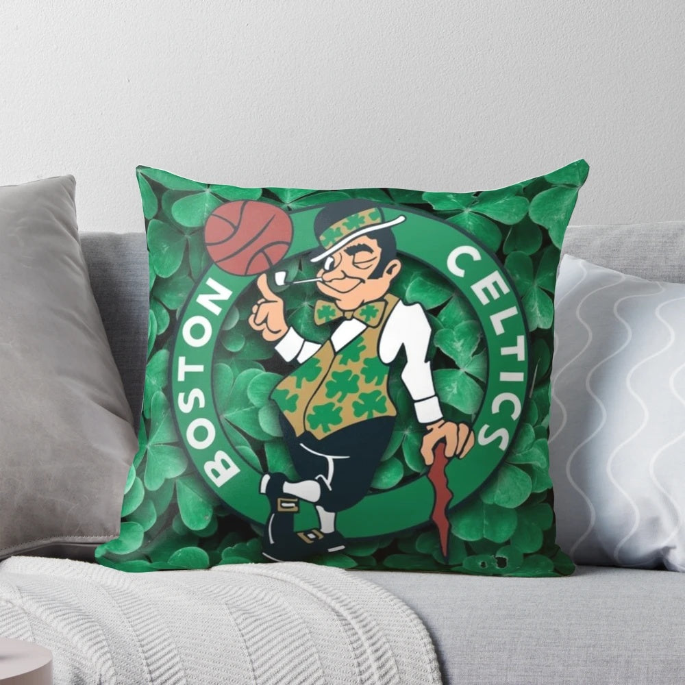 Boston Basketball Pillow with Iconic Sports Imagery