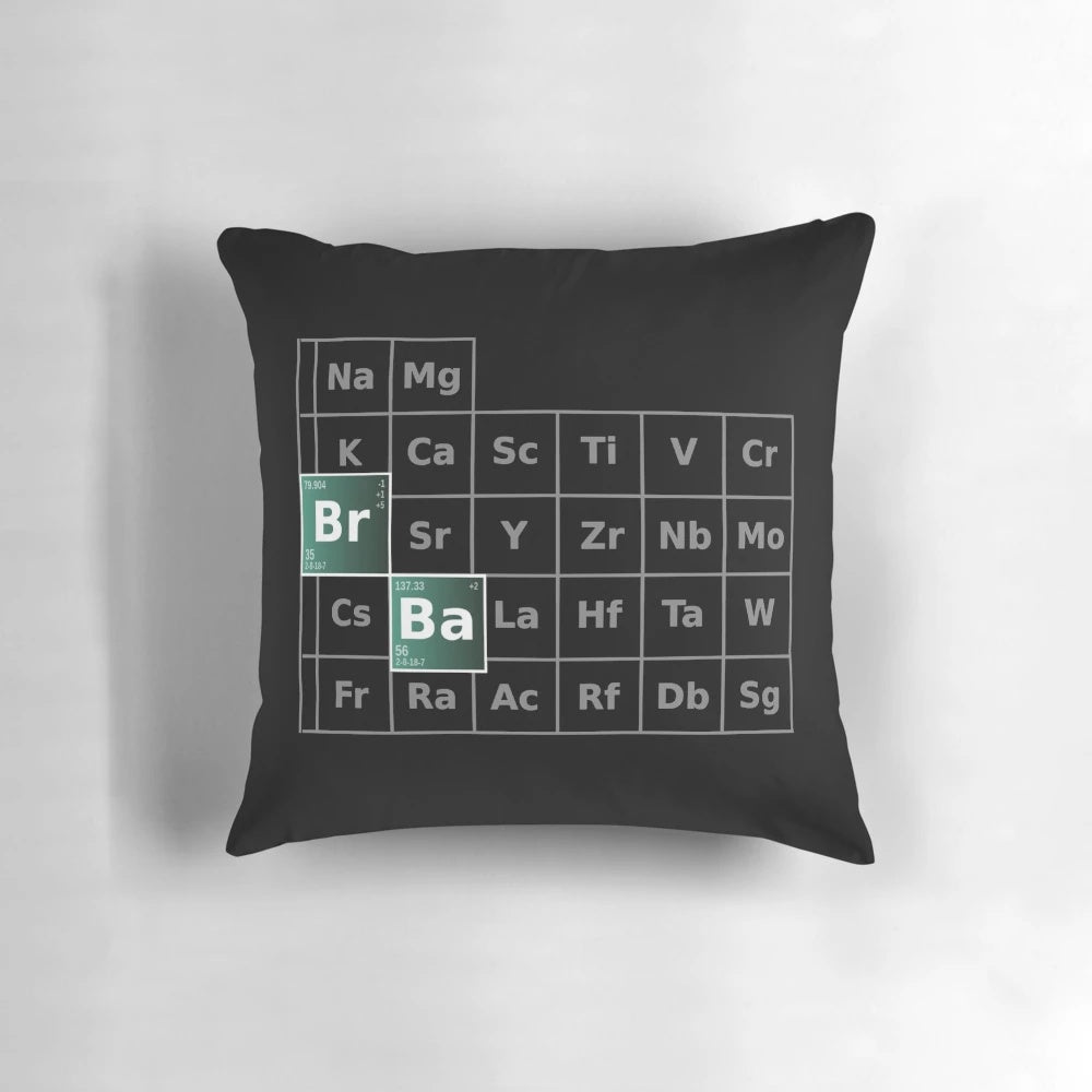 Breaking Bad Periodic Table Pillow featuring Walter White and Jesse Pinkman