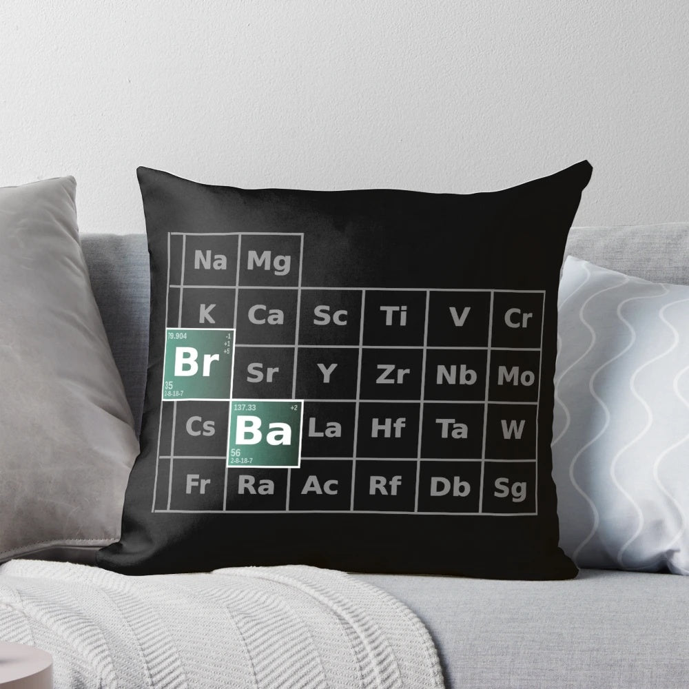 Breaking Bad Periodic Table Pillow featuring Walter White and Jesse Pinkman