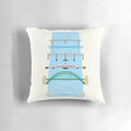 Decorative pillow featuring the iconic bridges of the River Tyne in Newcastle and Gateshead, England