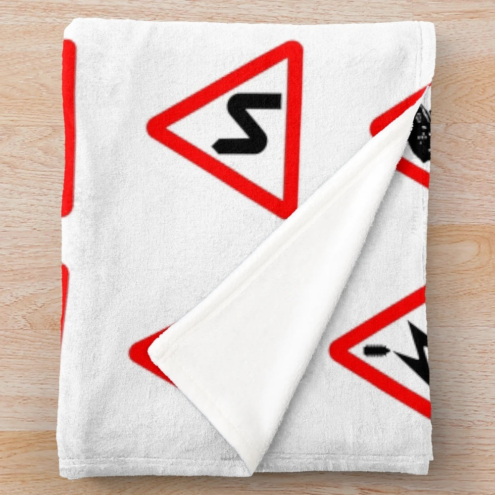 Plush blanket featuring iconic British road signs