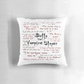 Decorative pillow featuring iconic quotes from the TV series Buffy the Vampire Slayer