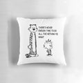 A colorful and whimsical Calvin and Hobbes inspired pillow, featuring the beloved duo on a vibrant background.