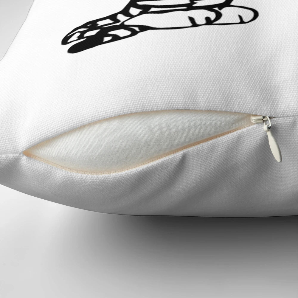 A colorful and whimsical Calvin and Hobbes inspired pillow, featuring the beloved duo on a vibrant background.