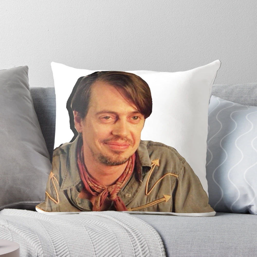 Steve Buscemi inspired pillow with his distinctive face and style