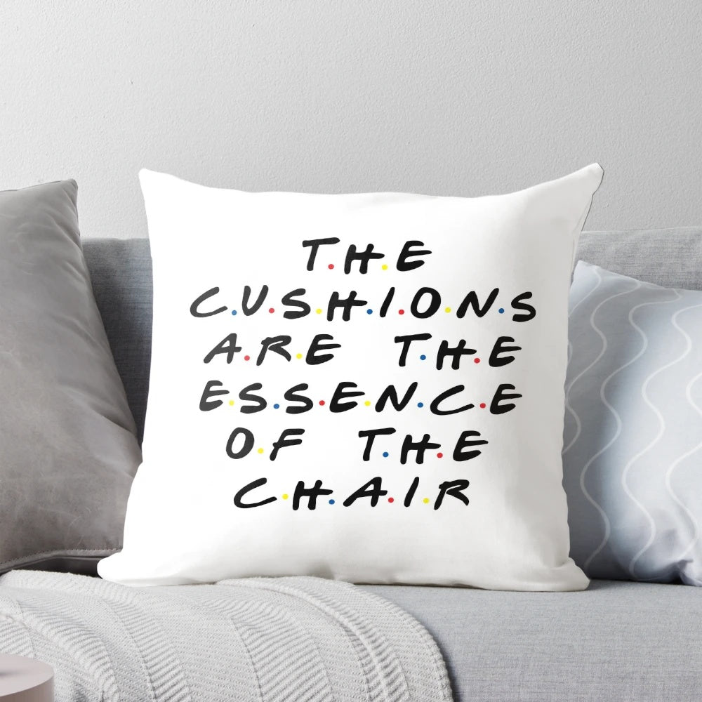 Plush chair pillow featuring a quote from the popular TV series Friends