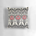 Decorative throw pillow featuring the iconic Scottish art nouveau flowers designed by Charles Rennie Mackintosh