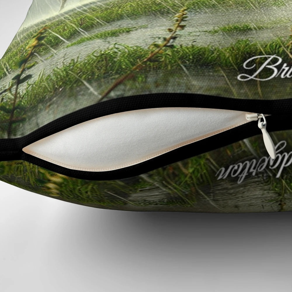 Bridgerton-inspired pillow depicting Kate Sharma riding through a rainy landscape