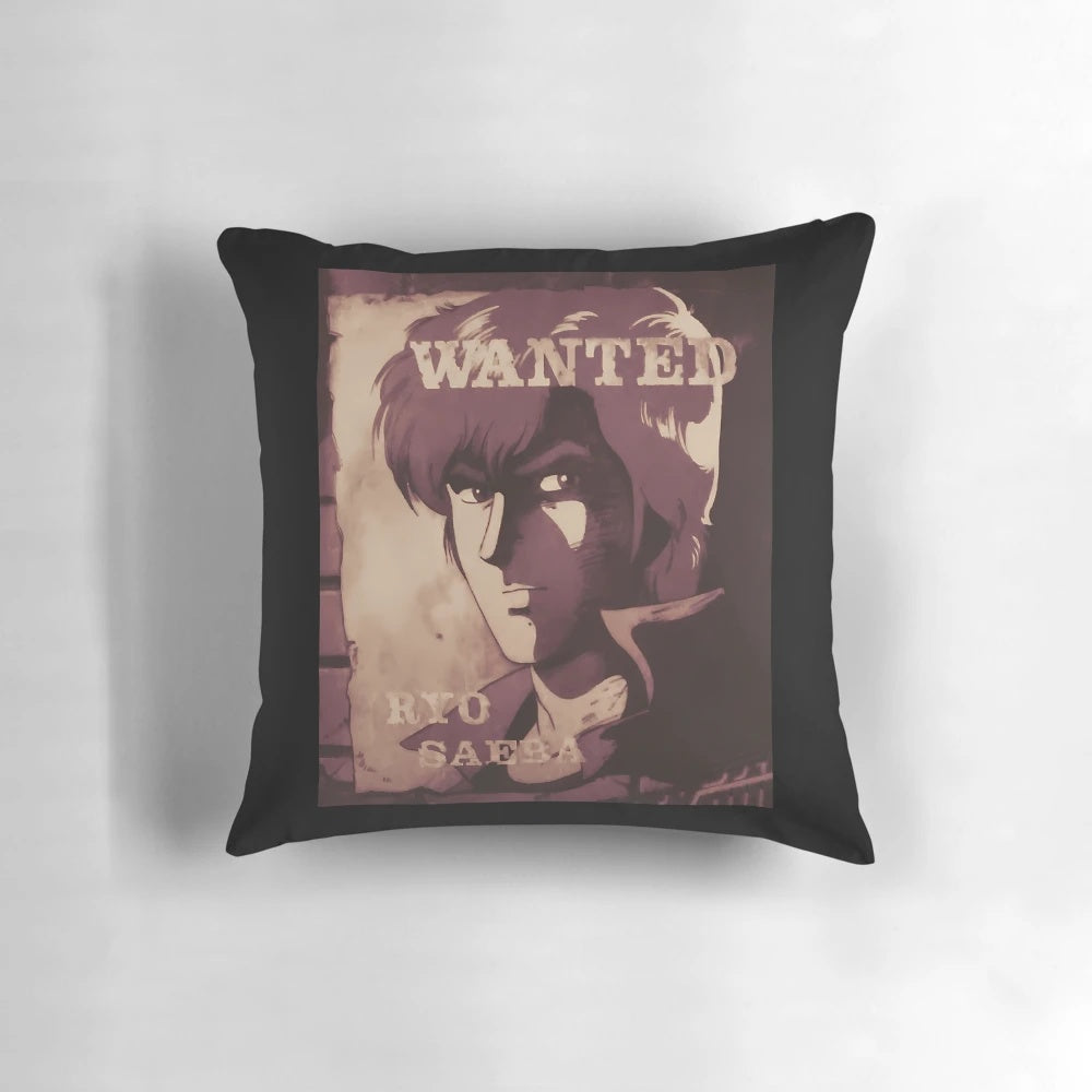 City Hunter Ryo Saeba Wanted Pillow - Soft, High-Quality Anime Merchandise