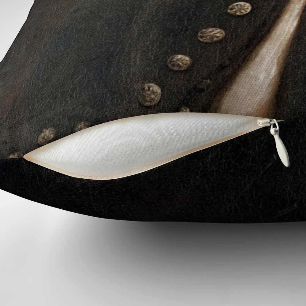 Pillow featuring a portrait of the renowned German composer Johann Sebastian Bach