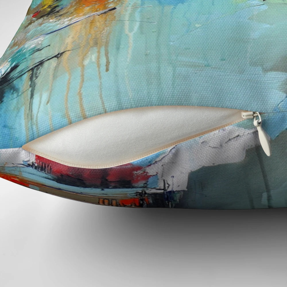 Decorative throw pillow showcasing the iconic Clifton Suspension Bridge in Bristol, England