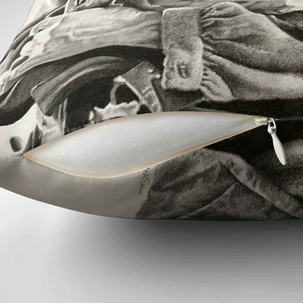Clint Eastwood sketch printed on a soft, comfortable pillow