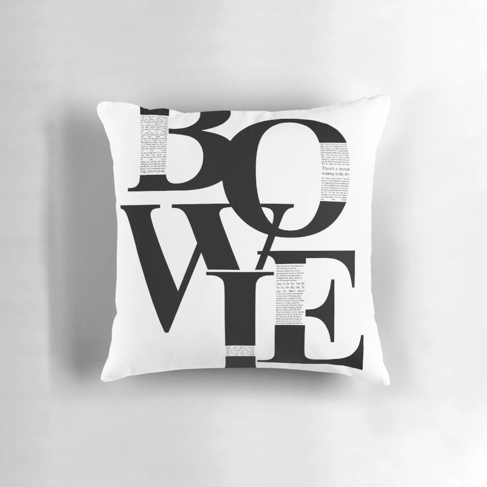 Stylish pillow featuring the iconic image of legendary musician David Bowie