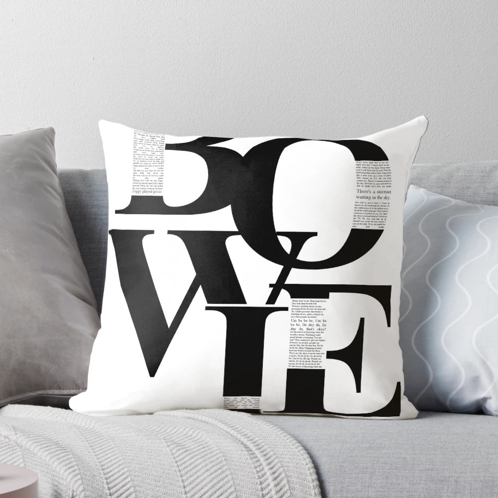 Stylish pillow featuring the iconic image of legendary musician David Bowie