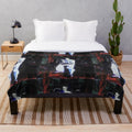 Plush blanket featuring a portrait of David Byrne, the iconic lead singer of the new wave band Talking Heads