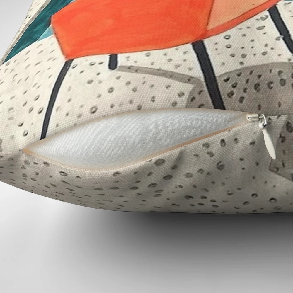 A colorful David Hockney inspired vintage retro chair and poolside pillow design