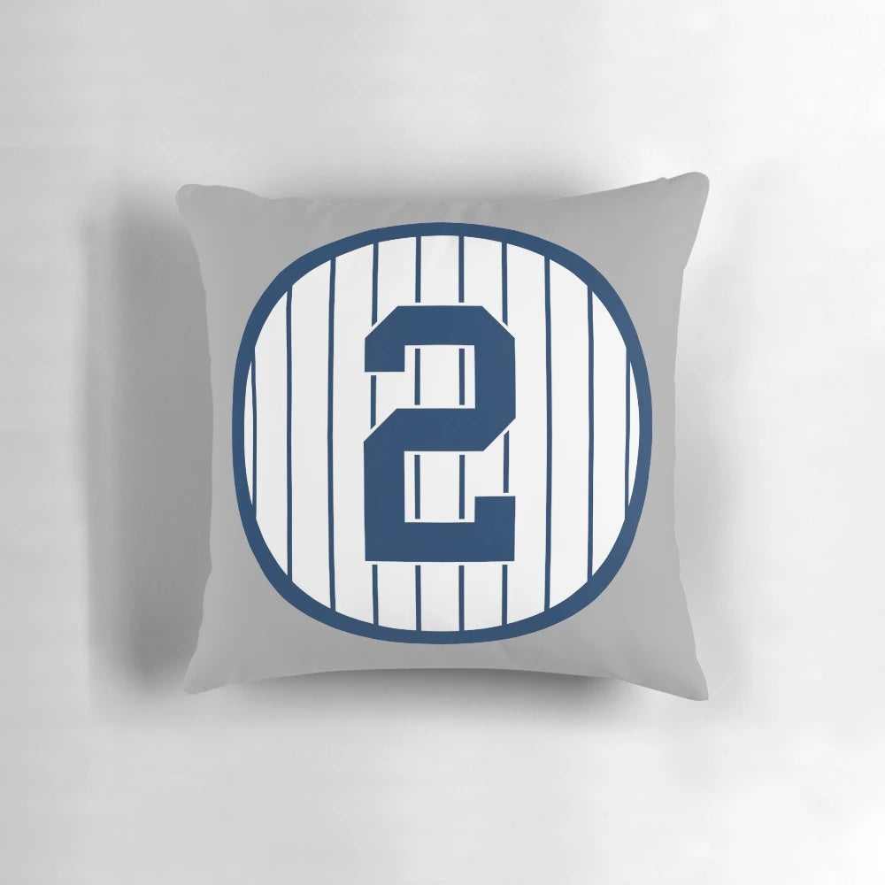 Derek Jeter #2 Jersey Number Pillow - Iconic Tribute to the New York Yankees Legend
