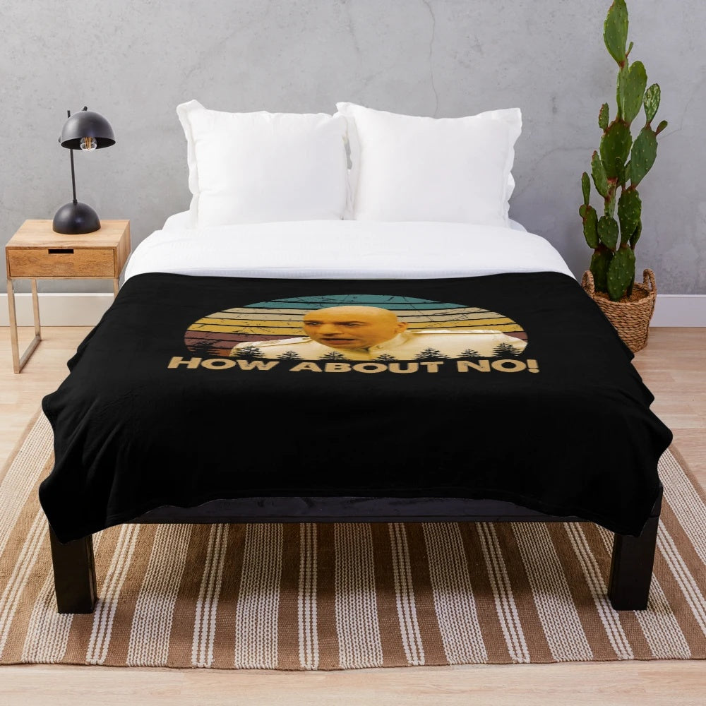 Soft and cozy plush blanket featuring the iconic Dr. Evil character from the Austin Powers comedy film series