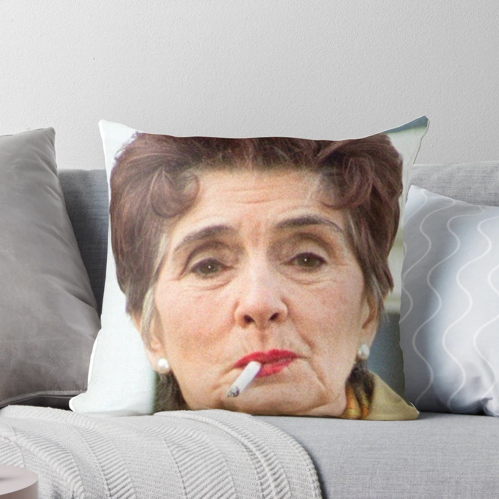Pillow featuring the iconic 'EastEnders' character Dot Cotton