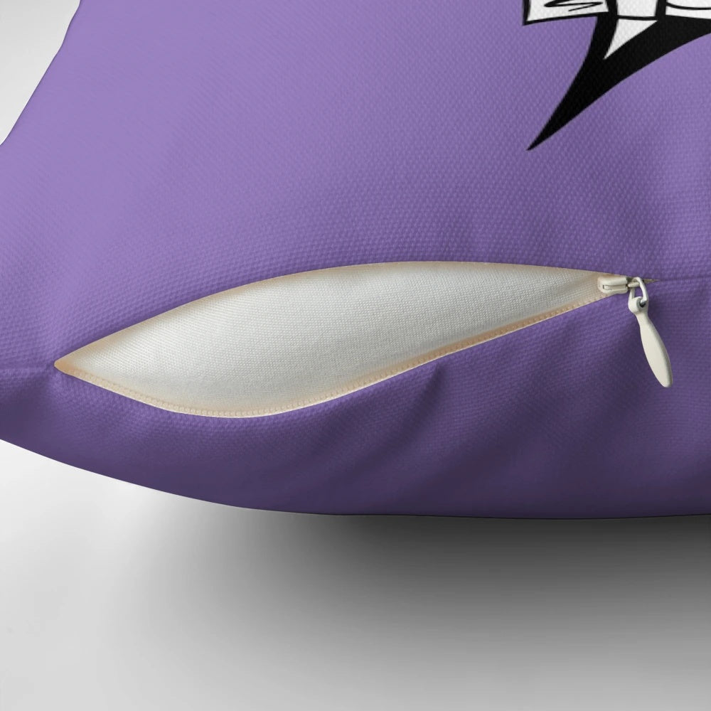Pillow featuring a minimalist portrait illustration of renowned classical composer Edward Elgar