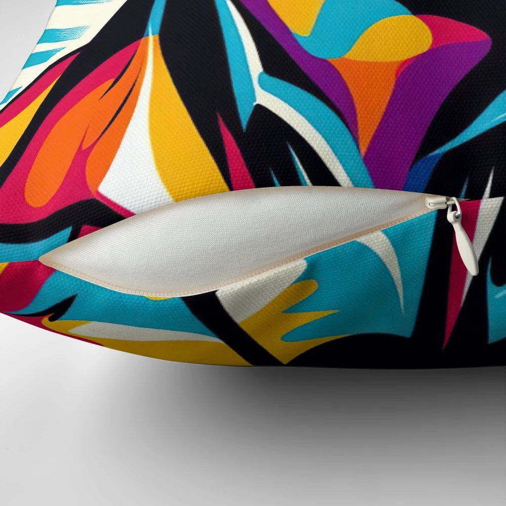 Vibrant pop art pillow featuring the legendary Elvis Presley