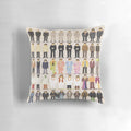 Vintage-inspired England pillow featuring psychedelic imagery and 60s music references
